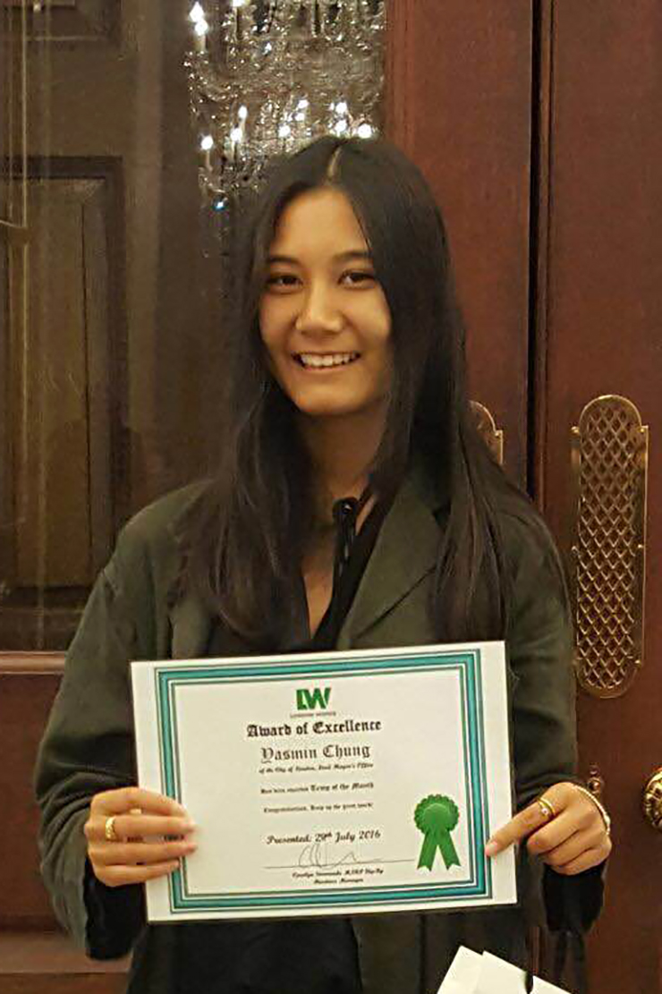 Image for Yasmin Chung is awarded Temp of the Month for July 2016